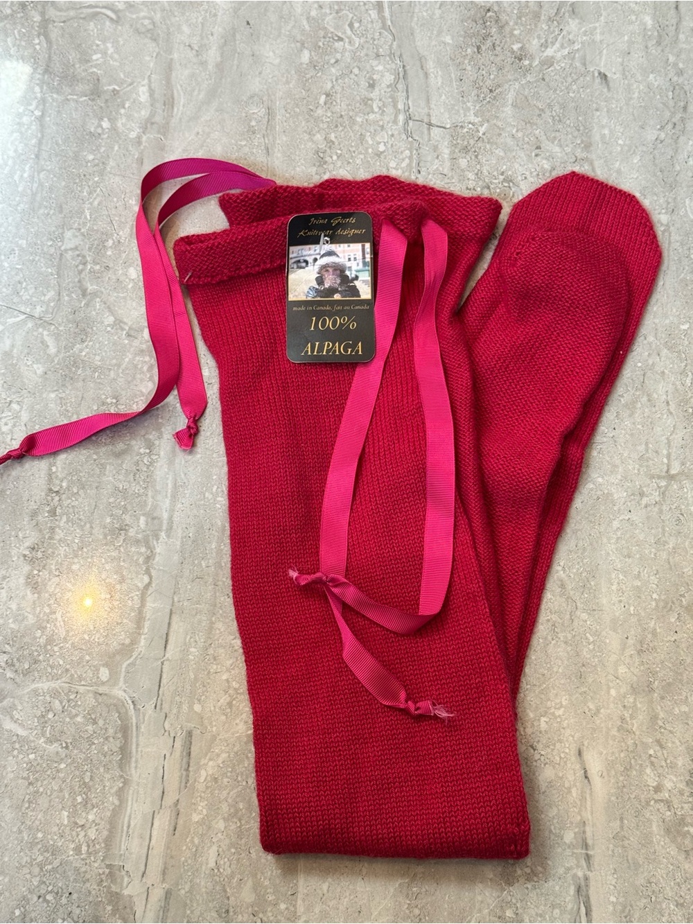 100% Alpaca Women's Red Leg Warmers